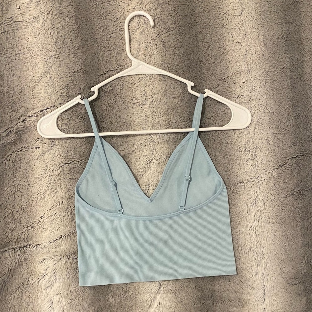 Light Blue Ribbed Tank Top - Picture 2 of 2